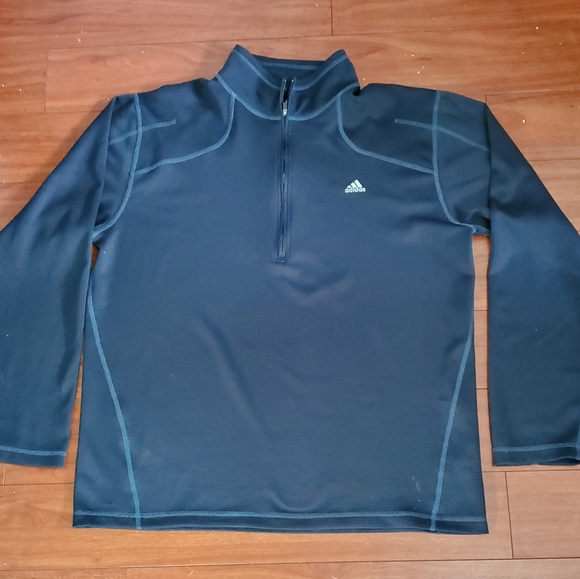 VINTAGE ADIDAS CLIMA365 MEN'S SIZE XL 1/4 ZIP TRACK BLUE JACKET - Picture 1 of 7